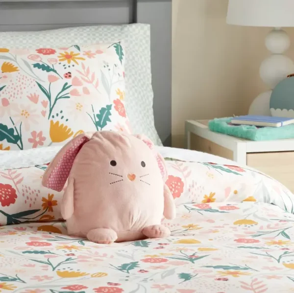 Pillowfort™ Bunny Kids' Mini Weighted Plush - Pink - Image 2