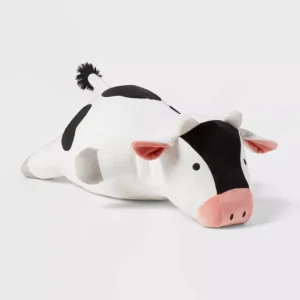 Pillowfort™ Cow Weighted Plush Kids' Throw Pillow - Black/White