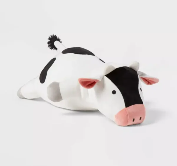 Pillowfort™ Cow Weighted Plush Kids' Throw Pillow - Black/White